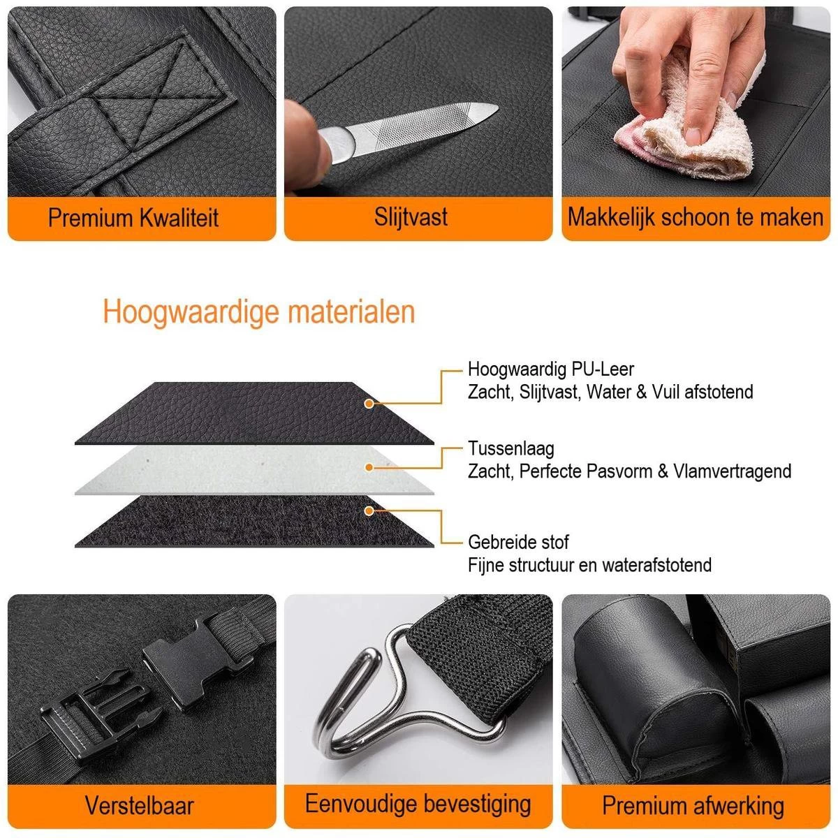 Luxe Auto Organizer Met Tablet Houder Autostoel Organiser Ipadhouder Voor Kinderen – Zwart 4 Luxe Auto Organizer Met Tablet Houder Autostoel Organiser Ipadhouder Voor Kinderen – Zwart - Afbeelding 4