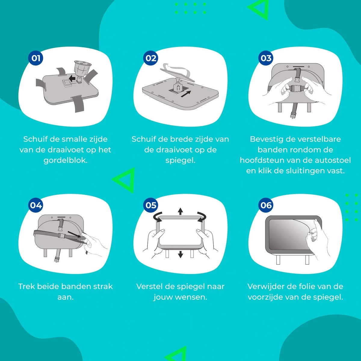 Aomni Verstelbare Autospiegel Baby – 360 Graden Roteerbare Baby Spiegel Auto – Kinder Achteruitkijkspiegel 7 Aomni Verstelbare Autospiegel Baby – 360 Graden Roteerbare Baby Spiegel Auto – Kinder Achteruitkijkspiegel - Afbeelding 7