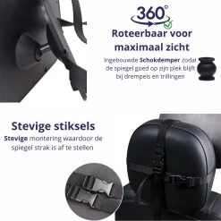Nelbar Autospiegel Baby Verstelbaar – Achteruitkijkspiegel – Drempelproef – Baby Spiegel Auto Achterbank – Achteruitkijk Spiegel – 360 Graden Verstelbaar – XL Formaat -Kinderwagens Kortingswinkel 1200x1200 715