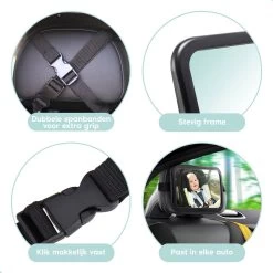 Autospiegel Baby - Verstelbare Achteruitkijkspiegel - Babyspiegel Voor Achterbank - Baby On Board Met Zuignap -Kinderwagens Kortingswinkel 1200x1200 738