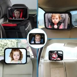 Verstelbare Baby Achteruitkijk Autospiegel - Auto Veiligheidsspiegel Baby - Achterbank Spiegel Baby - AutoSpiegel Baby - Babyspiegel Auto - Kinder Autospiegel - Zwart -Kinderwagens Kortingswinkel 1200x1200 740