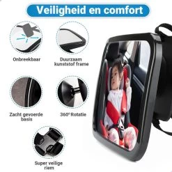 Verstelbare Baby Achteruitkijk Autospiegel - Auto Veiligheidsspiegel Baby - Achterbank Spiegel Baby - AutoSpiegel Baby - Babyspiegel Auto - Kinder Autospiegel - Zwart -Kinderwagens Kortingswinkel 1200x1200 743