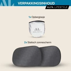ALFA LIFESTYLE® Statische Zonneschermen - SHADE PRO V3 – Zwart Transparant Zonnescherm – UV Protectie Bescherming - Zonwering Auto - 2 Stuks -Kinderwagens Kortingswinkel 1200x1200 759