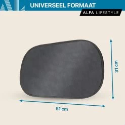 ALFA LIFESTYLE® Statische Zonneschermen - SHADE PRO V3 – Zwart Transparant Zonnescherm – UV Protectie Bescherming - Zonwering Auto - 2 Stuks -Kinderwagens Kortingswinkel 1200x1200 760