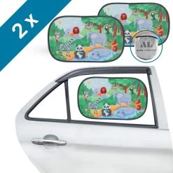 ALFA LIFESTYLE® Statische Zonneschermen – SHADE PRO V4- Jungle – Zonnescherm Auto Baby – UV Protectie Bescherming - 2 Stuks