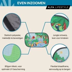 ALFA LIFESTYLE® Statische Zonneschermen – SHADE PRO V4- Jungle – Zonnescherm Auto Baby – UV Protectie Bescherming - 2 Stuks 15 ALFA LIFESTYLE® Statische Zonneschermen – SHADE PRO V4- Jungle – Zonnescherm Auto Baby – UV Protectie Bescherming - 2 Stuks -Kinderwagens Kortingswinkel 1200x1200 767