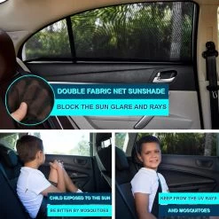 CUBEXCOM® Auto Zonnescherm, Autoraamschaduwen Voor Baby, Kinderen, Volwassenen En Huisdieren, 2 STUKS, Autoruit Zonwering, Universele Zonnescherm Zonnewering, Auto Klamboe Gordijn, UV Zonbescherming Protectie, Anti-Verblinding -Kinderwagens Kortingswinkel 1200x1200 772