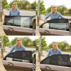 Merkloos Zonnescherm - Auto Achterruit - Raamscherm - 2 Stuks - Doorschijnend - Zwart