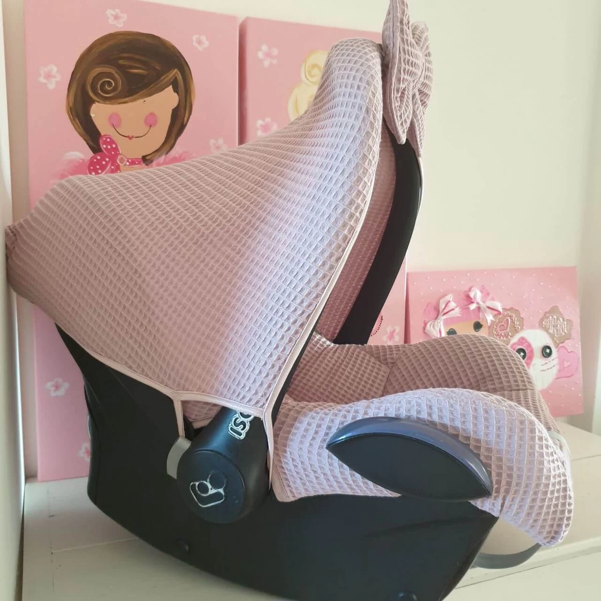 Wazzhappening - Maxi Cosi Hoes Set - Oudroze - Autostoelhoes 2 Wazzhappening - Maxi Cosi Hoes Set - Oudroze - Autostoelhoes - Afbeelding 2