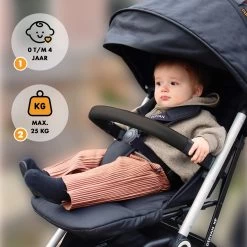 Deryan Luxe XP Buggy XL - Compact Lichtgewicht - Zwart -Kinderwagens Kortingswinkel 1200x1200 943