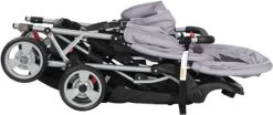 VidaXL Kinderwagen Dubbel Staal Grijs En Zwart -Kinderwagens Kortingswinkel 1200x504