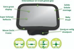 Autospiegel Baby 360° Verstelbaar Voor Hoofdsteun Autostoel -Achteruitkijkspiegel - Achterbankspiegel Kinderen -Baby Veiligheid Accessoires - Zwart -Kinderwagens Kortingswinkel 1200x800 61
