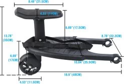 Honhill® - Kinder Meerijdplankje - Zwart - Kinderwagen - Buggy - 1 Wiel - Met Stoeltje -Kinderwagens Kortingswinkel 1200x813 1