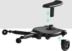 Merkloos Meerijdplankje - Kinderwagen - Buggy - KANT EN KLAAR - Al In Elkaar Gezet! - Met Zitje Voor Uw Kind - Zwart -Kinderwagens Kortingswinkel 1200x844 2