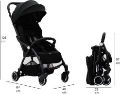 Hamilton By Yoop X1 Plus Buggy – Nieuw, Hoger, Uitgebreider 2023 Model – Premium Stroller Met One Hand Folding Technologie – Zwart – Lichte, Verstelbare En Wendbare Kinderwagen Met Vele Gemakken -Kinderwagens Kortingswinkel 1200x941 1