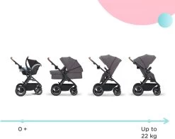 Kinderkraft B-Tour Ash Grey 3-in-1 Combi Kinderwagen Incl. Autostoel KSBTOU00DGR3000 -Kinderwagens Kortingswinkel 1200x954 2