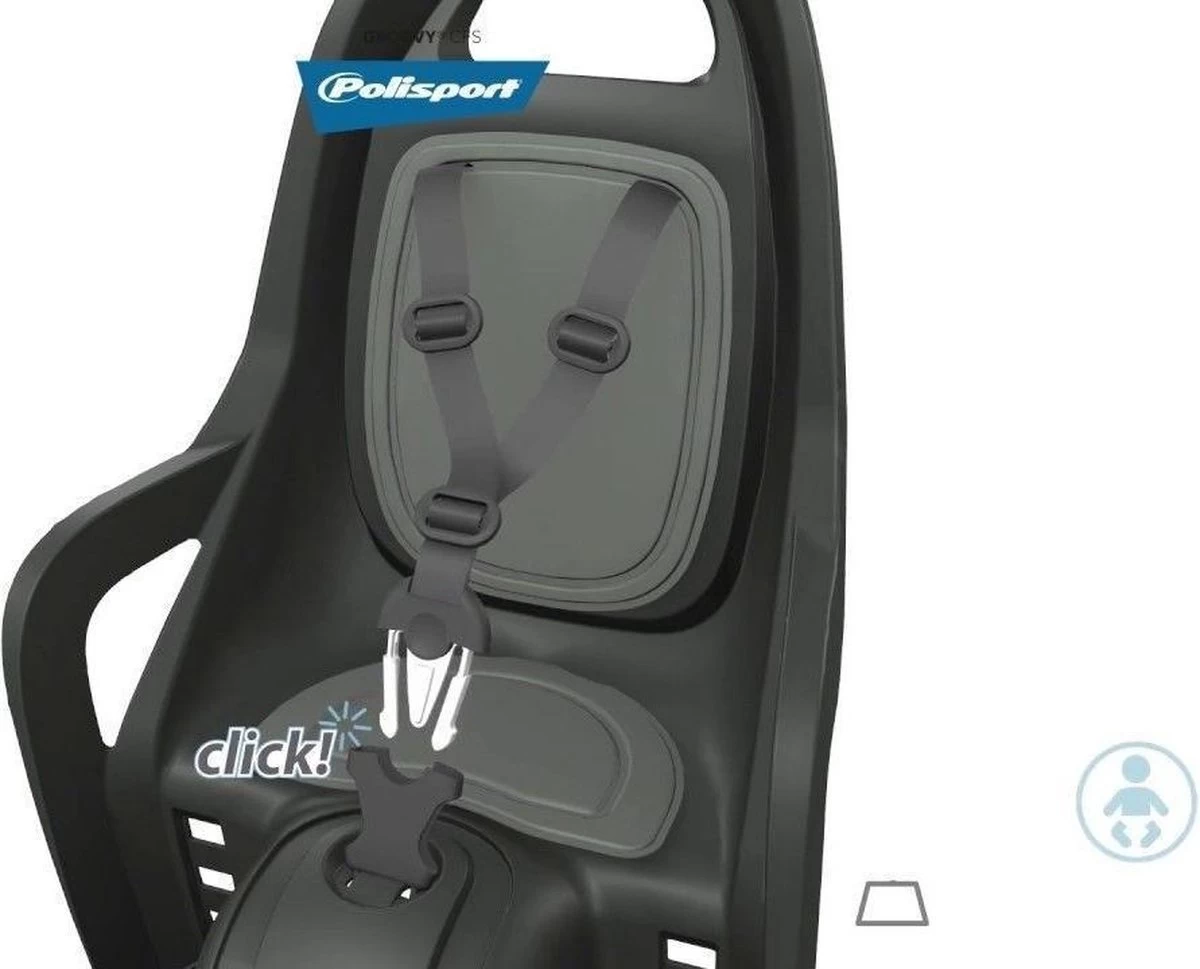 Polisport Groovy CFS Fietsstoeltje Achter - Zwart/Grijs 5 Polisport Groovy CFS Fietsstoeltje Achter - Zwart/Grijs - Afbeelding 5