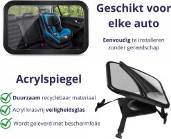 Nelbar Autospiegel Baby Verstelbaar – Achteruitkijkspiegel – Drempelproef – Baby Spiegel Auto Achterbank – Achteruitkijk Spiegel – 360 Graden Verstelbaar – XL Formaat -Kinderwagens Kortingswinkel 1200x970