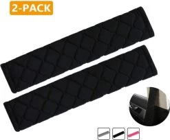 Merkloos Luxe Gordelhoes - Auto Gordelbeschermer - Gordelkussen - Zwart - 2 Stuks Gordelbeschermers