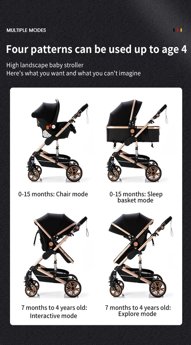 Luxe Kinderwagen 3 In 1 - Wandelwagen - Kinderwagen 3-in-1 Incl Autostoel - Kinderwagen Maxi Cosi – Buggy 3 In 1 - Newborn - Grijs 3 Luxe Kinderwagen 3 In 1 - Wandelwagen - Kinderwagen 3-in-1 Incl Autostoel - Kinderwagen Maxi Cosi – Buggy 3 In 1 - Newborn - Grijs - Afbeelding 3