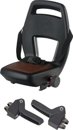 Qibbel 6+ Junior Fietsstoeltje Achter - Zwart Met Bruin Kussentje -Kinderwagens Kortingswinkel 675x1200 1