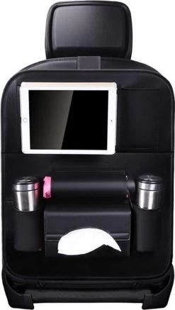 Luxe Auto Organizer Met Tablet Houder Autostoel Organiser Ipadhouder Voor Kinderen – Zwart