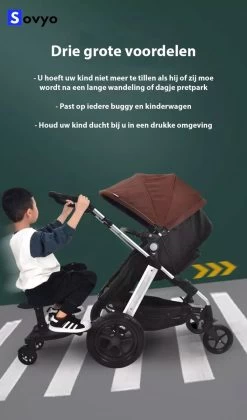 Merkloos Meerijdplankje Universeel Buggy/Kinderwagen - Kinderwagen Accessoire Met Afneembaar Zitje Van Hoogwaardige Kwaliteit - Verstelbaar Meerijdplankje -Kinderwagens Kortingswinkel 706x1200 1