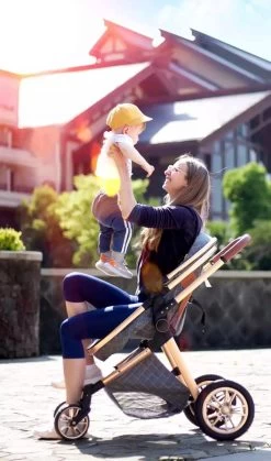 Merkloos Luxe Multi-functionele 3 In 1 Kinderwagen - Kwalitatieve Buggy - Opklapbare Wandelwagen - Khaki -Kinderwagens Kortingswinkel 707x1200