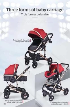 Merkloos Luxe Multi-functionele 3 In 1 Wandelwagen - Babywagen - Kwalitatieve Buggy - Opklapbare Kinderwagen - Licht En Flexibel -Kinderwagens Kortingswinkel 791x1200 3