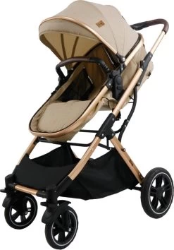 Ding Juna Kinderwagen 3 In 1 - Beige/Rose - Combi Kinderwagen Incl. Autostoel -Kinderwagens Kortingswinkel 837x1200 3