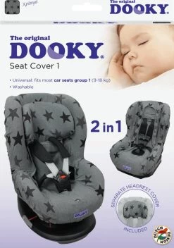 Dooky Seat Cover Groep 1 Autostoel Hoes Grey Star -Kinderwagens Kortingswinkel 841x1200 3