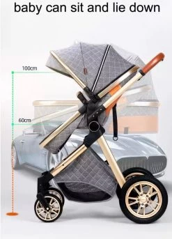 Merkloos Luxe Multi-functionele 3 In 1 Kinderwagen - Kwalitatieve Buggy - Opklapbare Wandelwagen - Khaki -Kinderwagens Kortingswinkel 863x1200 2