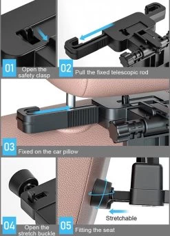 Multifunctionele Auto Tafel Voor Laptop Achterbank Snacks Fast Food Eetbak Drinken Computer Stoel Eettafel Beker Hoofdsteun Houder Klaptafel Stand Voor Telefoon & Tablet IPad -Kinderwagens Kortingswinkel 864x1200 1
