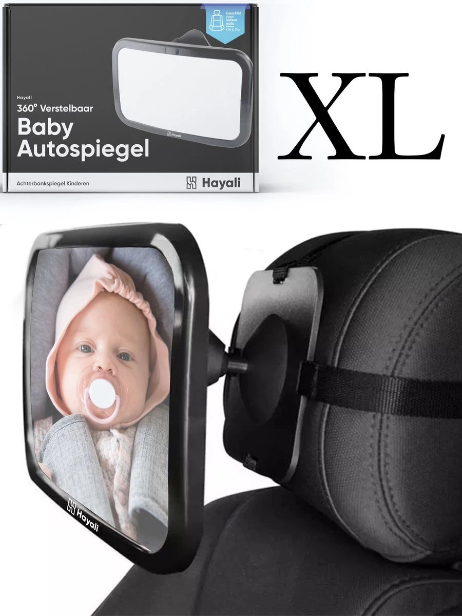 Autospiegel Baby 360° Verstelbaar Voor Hoofdsteun Autostoel -Achteruitkijkspiegel XL- Achterbankspiegel Kinderen -Baby Veiligheid Accessoires - Zwart 1 Autospiegel Baby 360° Verstelbaar Voor Hoofdsteun Autostoel -Achteruitkijkspiegel XL- Achterbankspiegel Kinderen -Baby Veiligheid Accessoires - Zwart