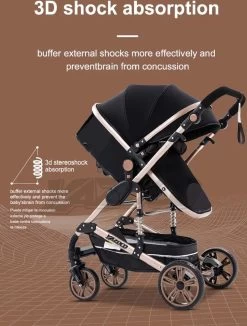 Merkloos Luxe Multi-functionele 3 In 1 Wandelwagen - Babywagen - Kwalitatieve Buggy - Opklapbare Kinderwagen - Licht En Flexibel -Kinderwagens Kortingswinkel 910x1200 4