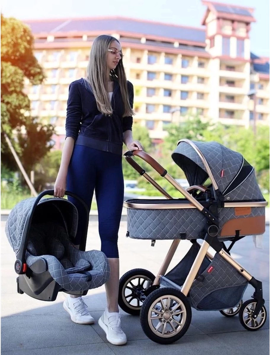 Merkloos Kinderwagen 3-in-1 – Luxe Kinderwagen - Buggy – Wandelwagen - Multifunctioneel – Opklapbaar – Incl Autostoel – Grijs 5 Merkloos Kinderwagen 3-in-1 – Luxe Kinderwagen - Buggy – Wandelwagen - Multifunctioneel – Opklapbaar – Incl Autostoel – Grijs - Afbeelding 5