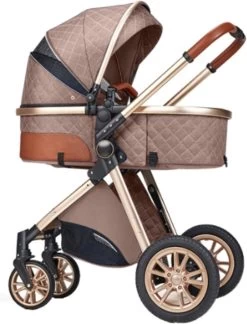 Merkloos Kinderwagen 3-in-1 – Luxe Kinderwagen - Buggy – Wandelwagen - Multifunctioneel – Opklapbaar – Incl Autostoel – Khaki -Kinderwagens Kortingswinkel 916x1200 1