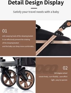 Merkloos Luxe Multi-functionele 3 In 1 Wandelwagen - Babywagen - Kwalitatieve Buggy - Opklapbare Kinderwagen - Licht En Flexibel -Kinderwagens Kortingswinkel 917x1200