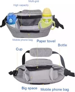 3 In 1 Kinderwagen Tas Universele Wandelwagen | Luiertas Draagtas Reistas Met Fles En Bekerhouder | - Zwart 18 3 In 1 Kinderwagen Tas Universele Wandelwagen | Luiertas Draagtas Reistas Met Fles En Bekerhouder | - Zwart -Kinderwagens Kortingswinkel 972x1200