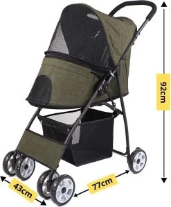 Merkloos Homezie Hondenbuggy | Huisdieren Tot 15 Kg | 4-wieler | Hondenbuggy Inklapbare | Katten Buggy | Buggy | Huisdieren Buggy -Kinderwagens Kortingswinkel 993x1200 3