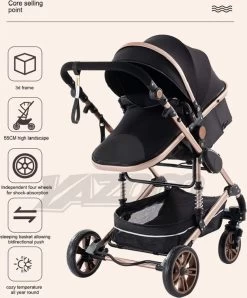 Merkloos Luxe Multi-functionele 3 In 1 Wandelwagen - Babywagen - Kwalitatieve Buggy - Opklapbare Kinderwagen - Licht En Flexibel -Kinderwagens Kortingswinkel 996x1200