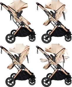 Ding Juna Kinderwagen 3 In 1 - Beige/Rose - Combi Kinderwagen Incl. Autostoel -Kinderwagens Kortingswinkel 997x1200 2